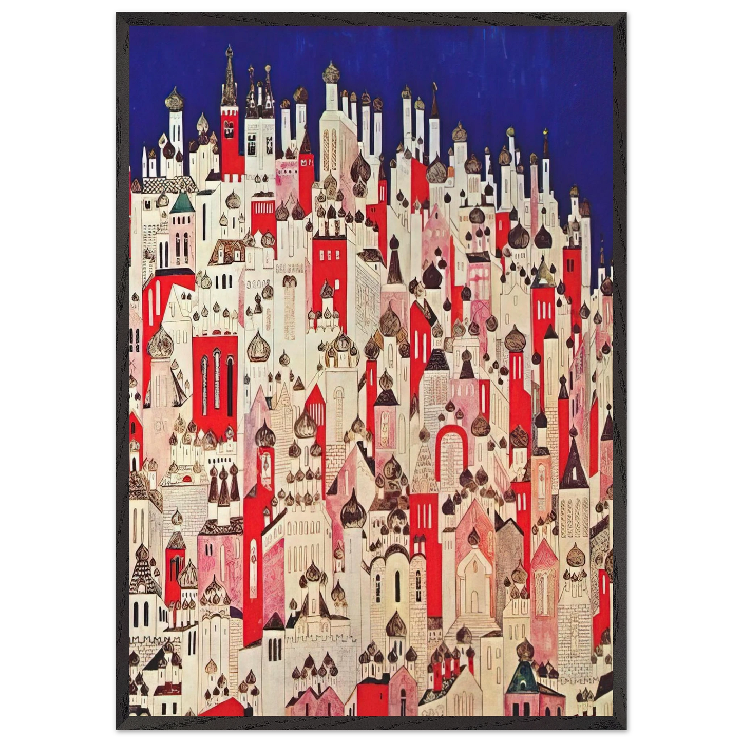 Design for final backcloth - 1926 - Natalia Goncharova 70x100 cm / 28x40 inches Framed Art Print – Black Wooden Frame