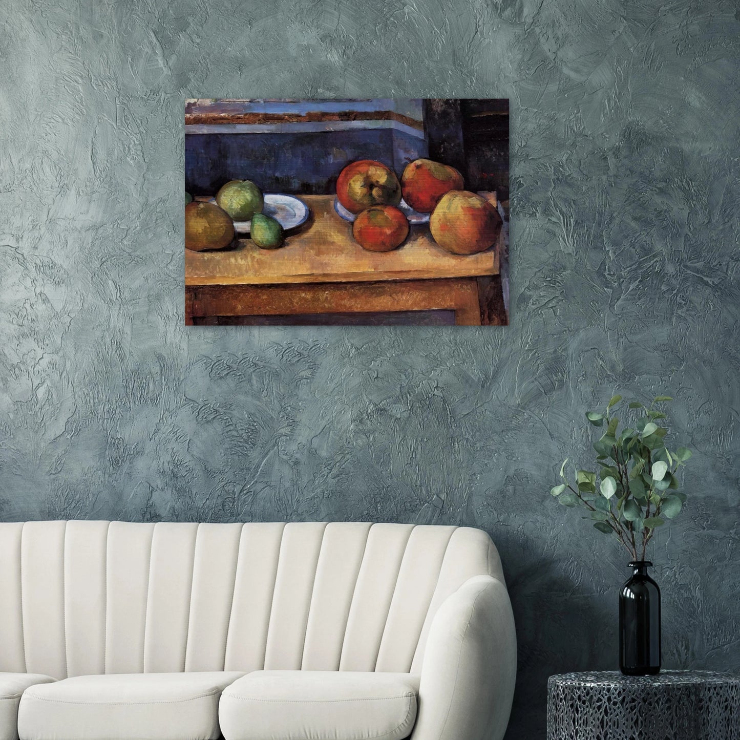 Still Life Apples and Pears - Paul Cézanne Brushed Aluminum Print - 70x100 cm / 28x40 inches | Paul Cézanne Aluminum Print | Paul Cézanne Prints