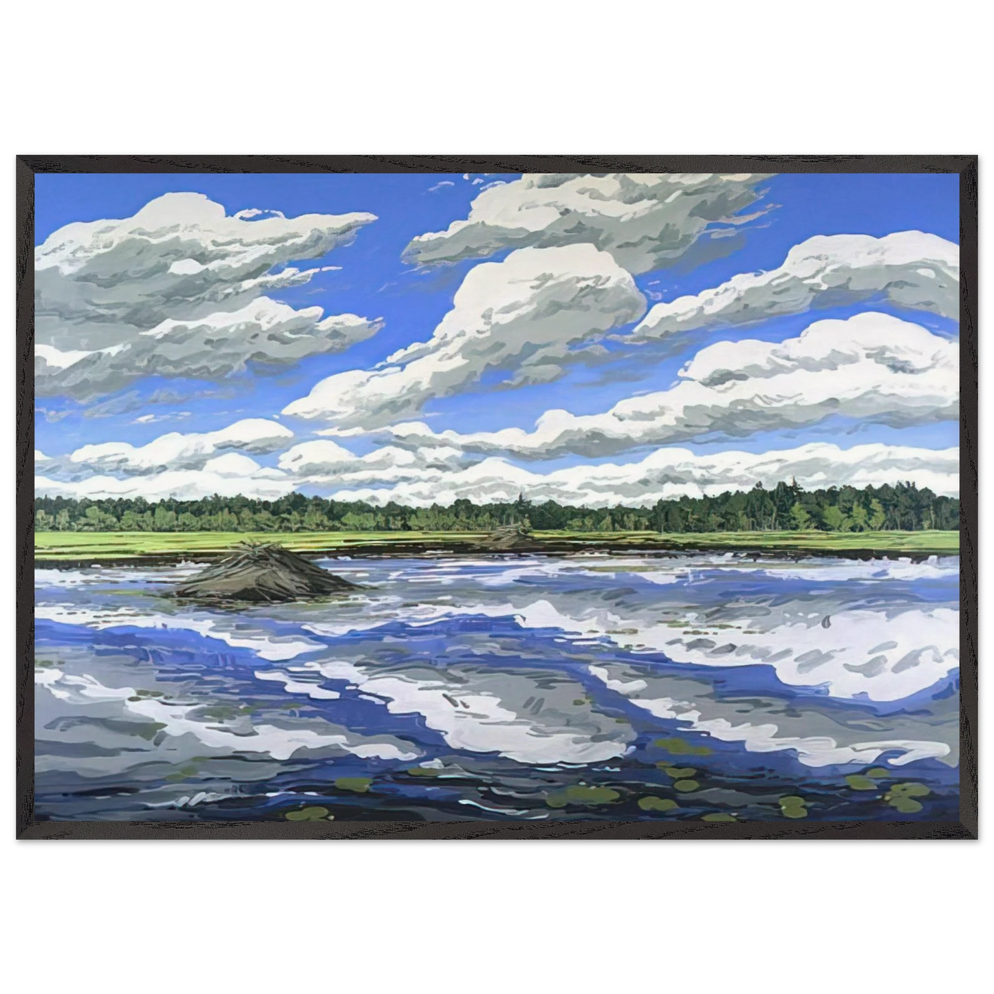 Big Flowage - 1979 - Neil Welliver 70x100 cm / 28x40 inches Framed Art Print – Black Wooden Frame