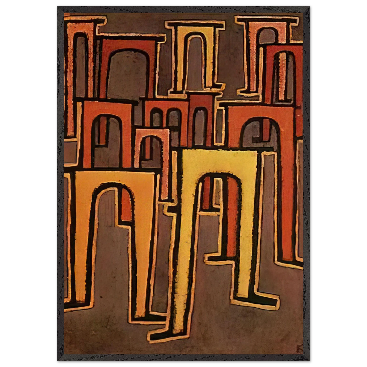 REVOLUTION OF THE VIADUCT 1937 - Paul Klee Framed Art Print – Black Wooden Frame - Default Title - -Framed Art Print