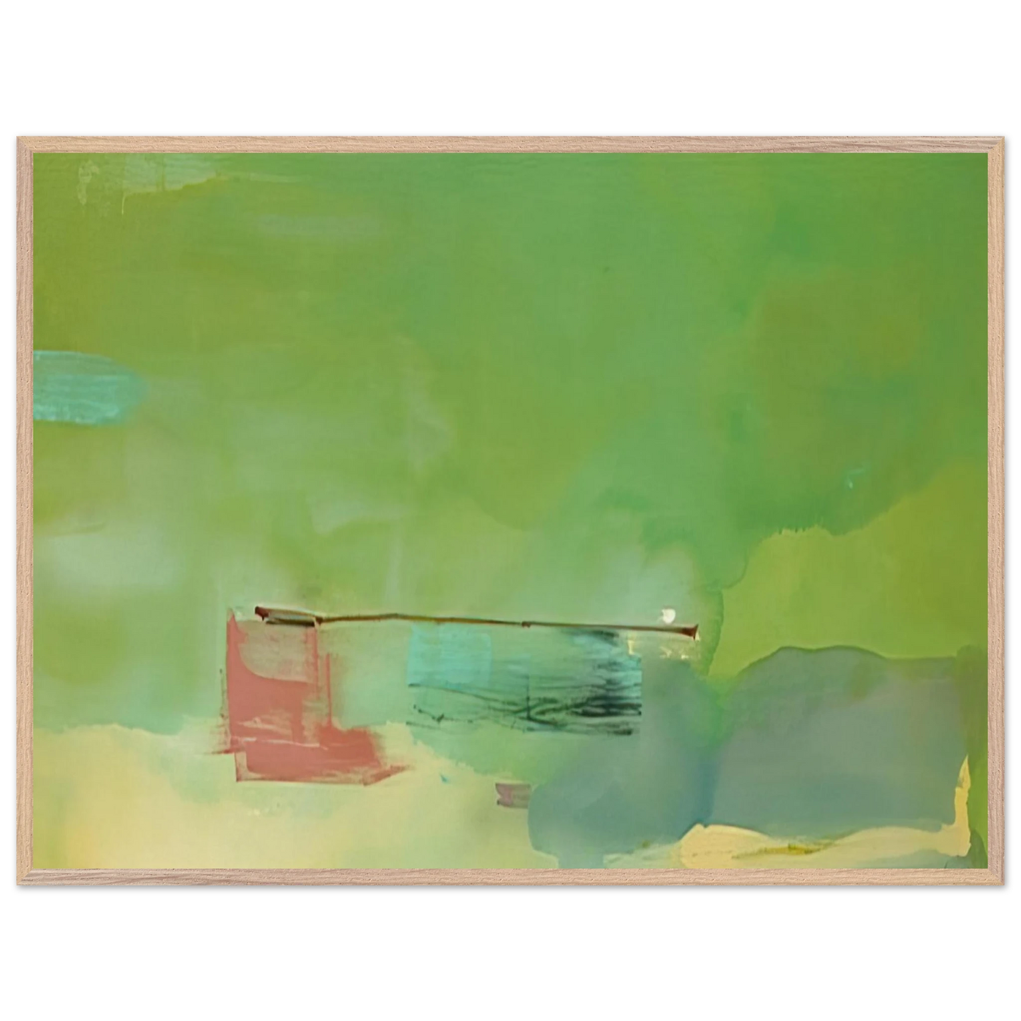 Helen Frankenthaler - Springscape - 1975 Wall art - A2 (42 x 59.4 cm) - Premium Wooden Framed Poster With Fine Art Paper - Black frame