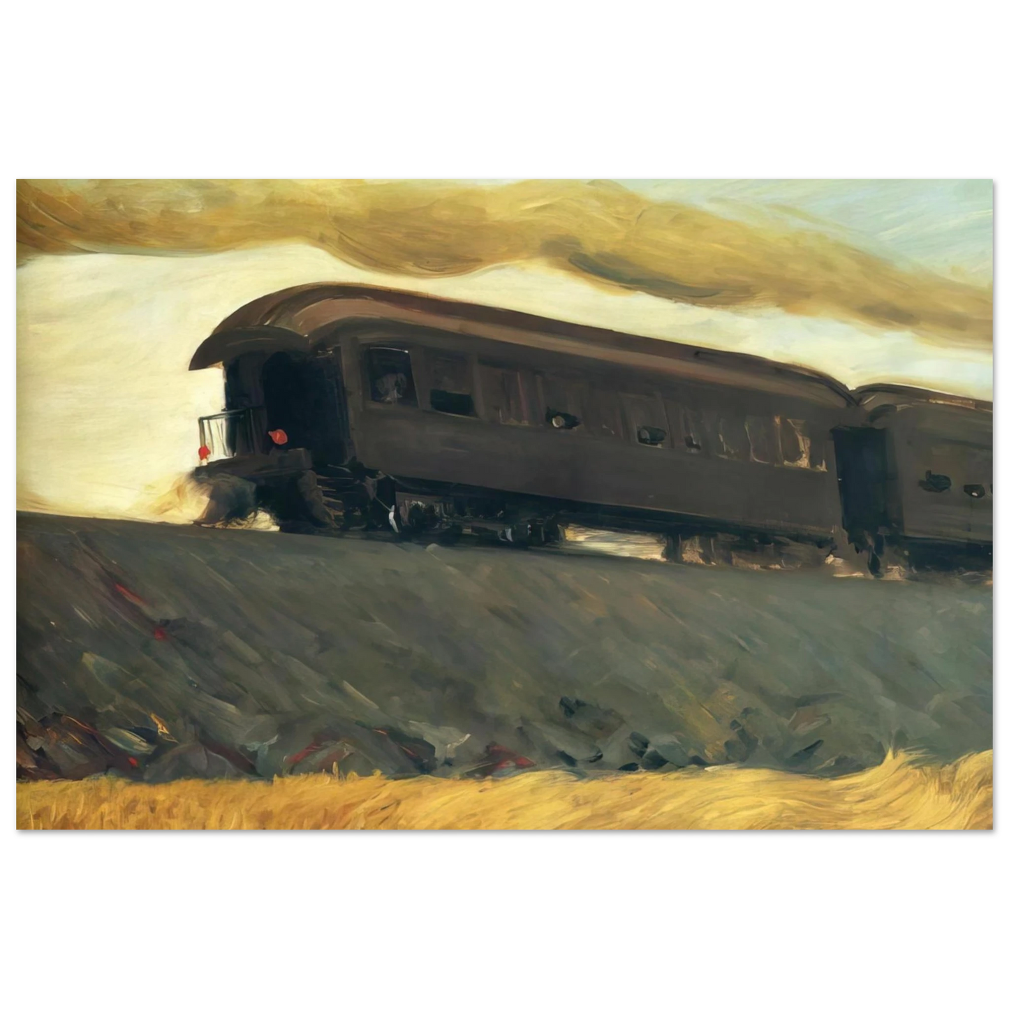 Edward Hopper - Railroad Train Fine Art Poster - 40x60 cm / 16x24 inches