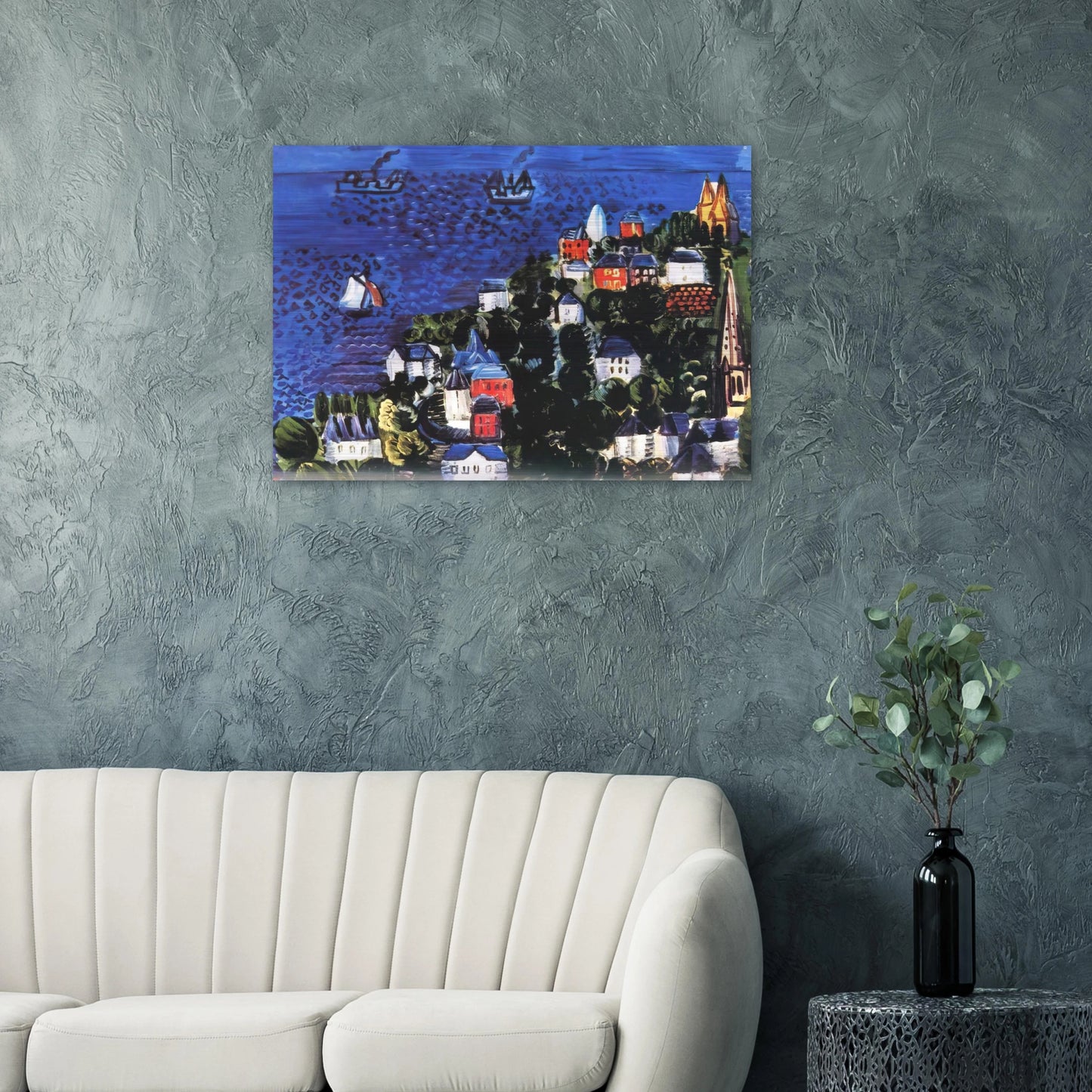 VIEW OF SAINTE ADRESSE - Raoul Dufy Brushed Aluminum Print - 70x100 cm / 28x40 inches | Raoul Dufy Aluminum Print | Raoul Dufy Prints