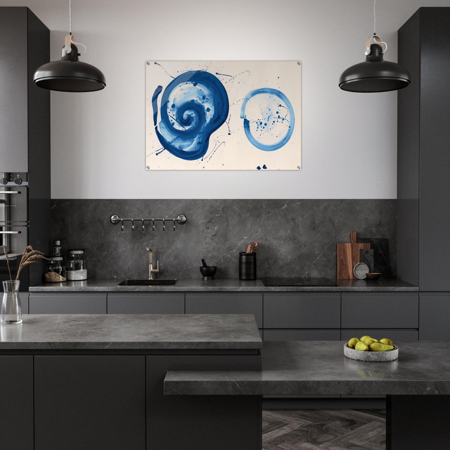 Composition Blue Balls - Sam Francis Acrylic Print - 70x100 cm / 28x40″ inches