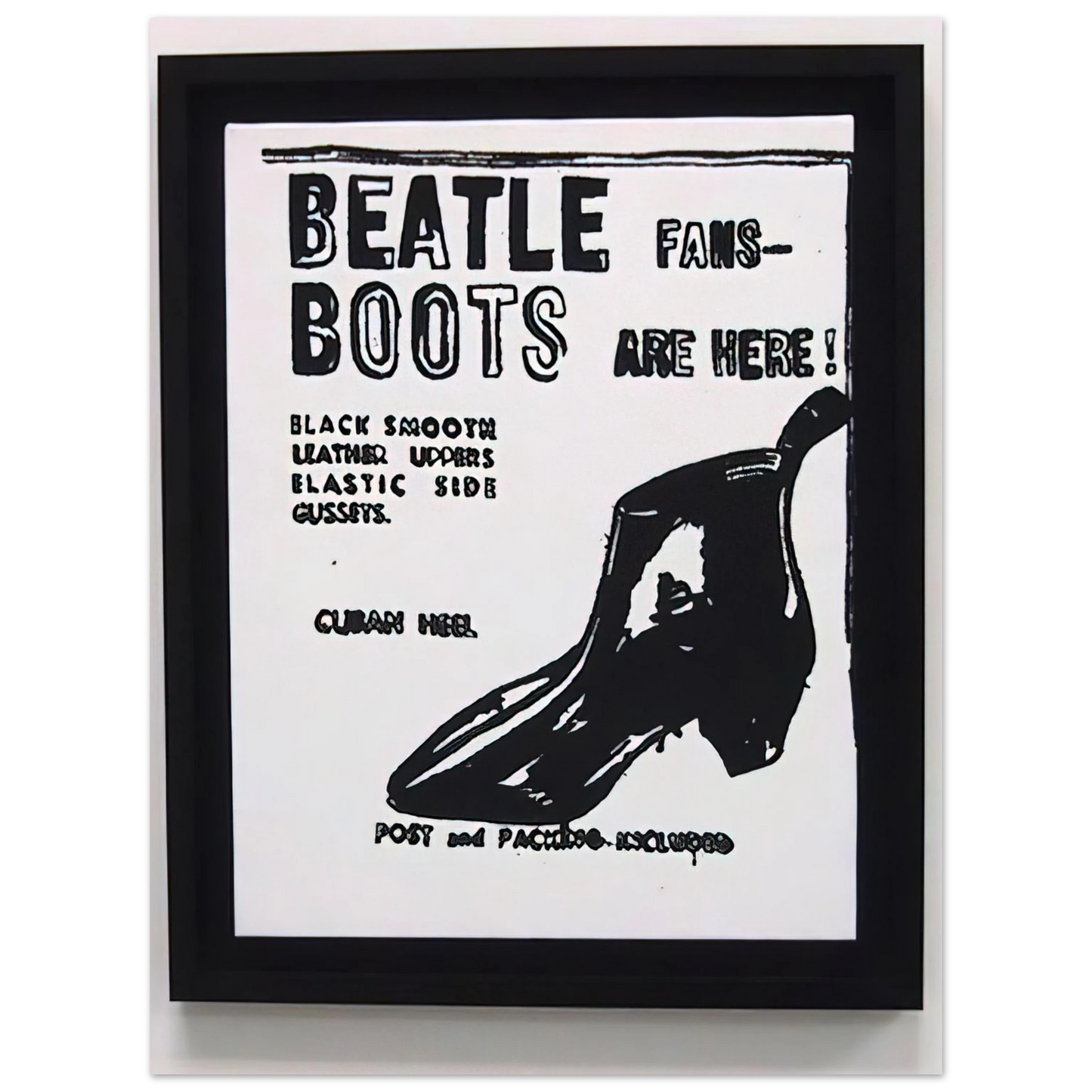 Andy Warhol - Beatle Boots Fine Art Poster - 13x18 cm / 5x7 inches