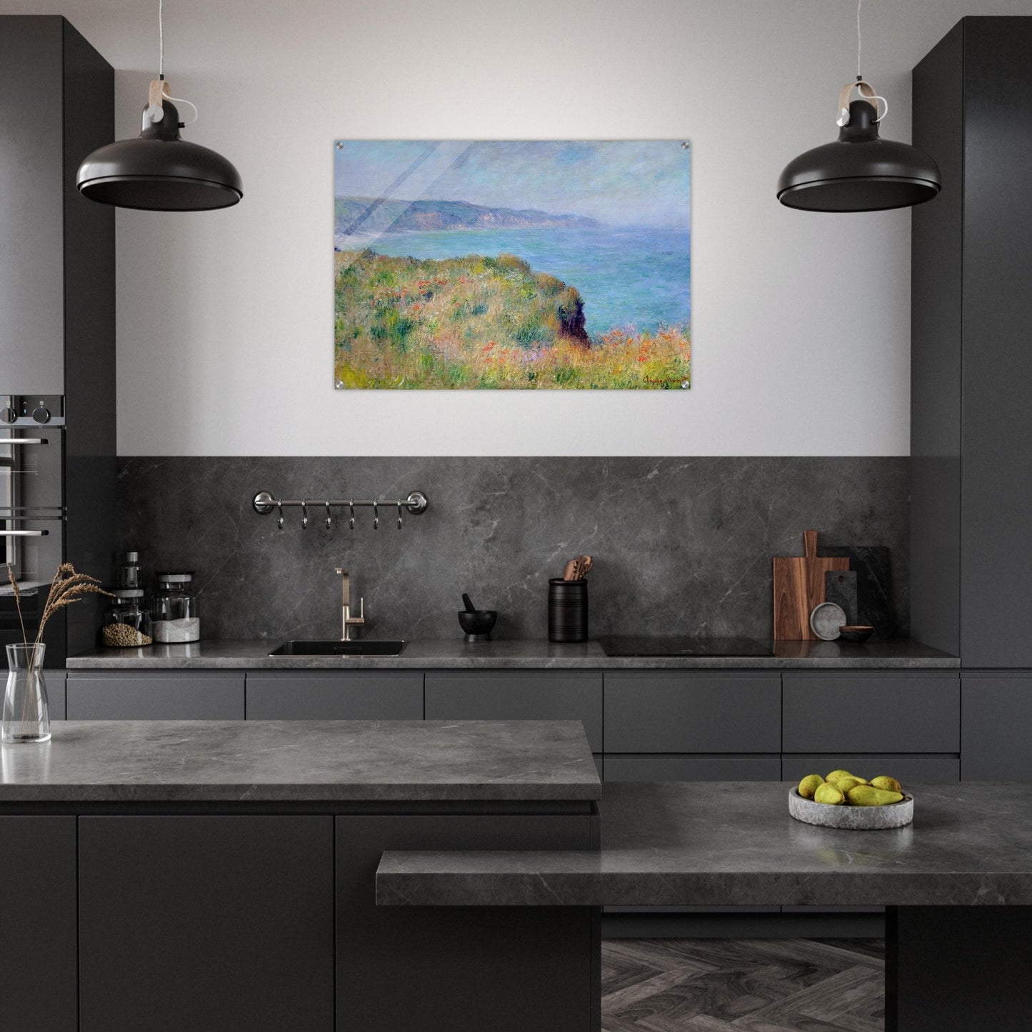 Cliff near Pourville - claude monet Acrylic Print - 70x100 cm / 28x40″ inches