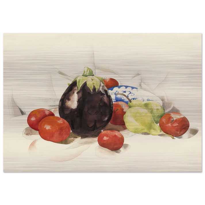 Eggplant and Tomatoes - 1926 - Charles Demuth Brushed Aluminum Print - 70x100 cm / 28x40 inches | Charles Demuth Aluminum Print | Charles Demuth Prints