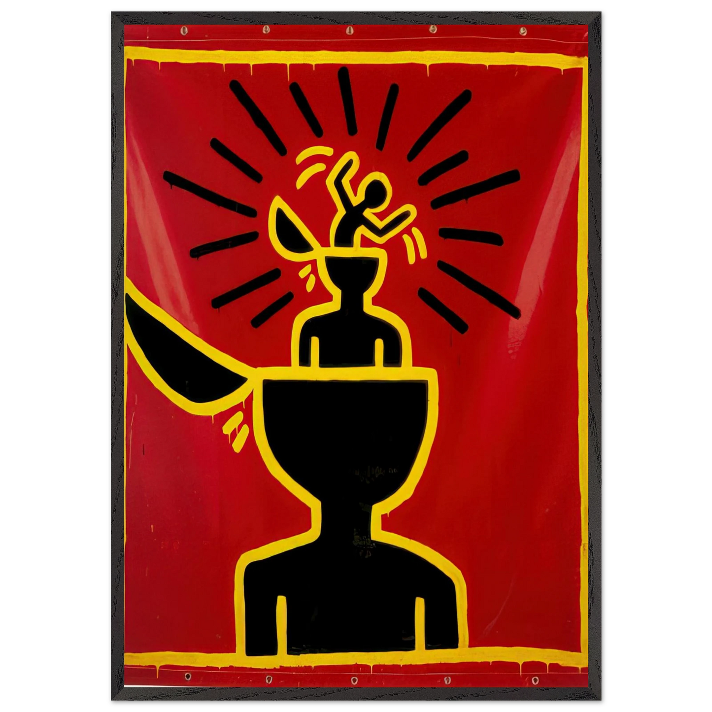 UNTITLED 1982 N4 - Keith Haring Framed Art Print – Black Wooden Frame - Default Title - -Framed Art Print