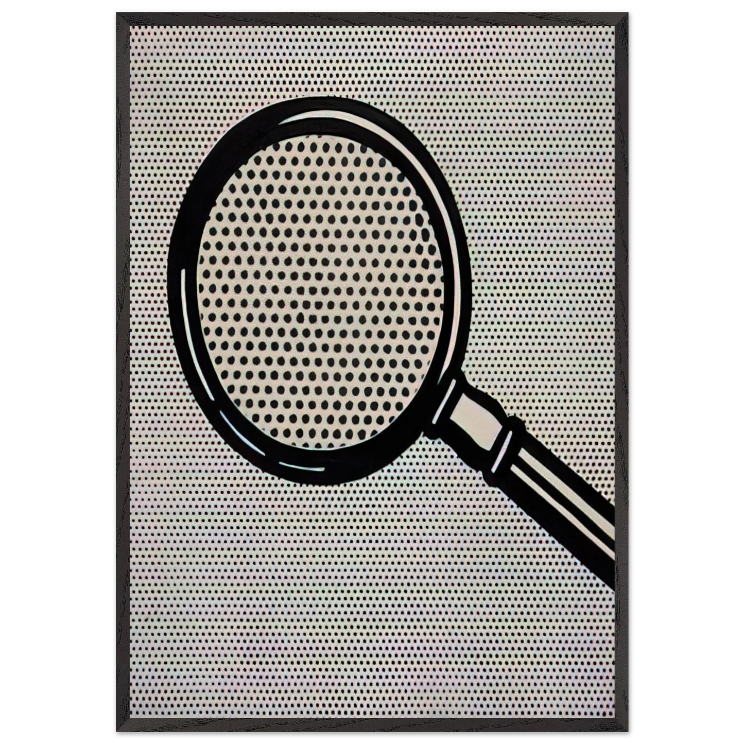 MAGNIFYING GLASS 1963 - Roy Lichtenstein 70x100 cm / 28x40 inches Framed Art Print – Black Wooden Frame
