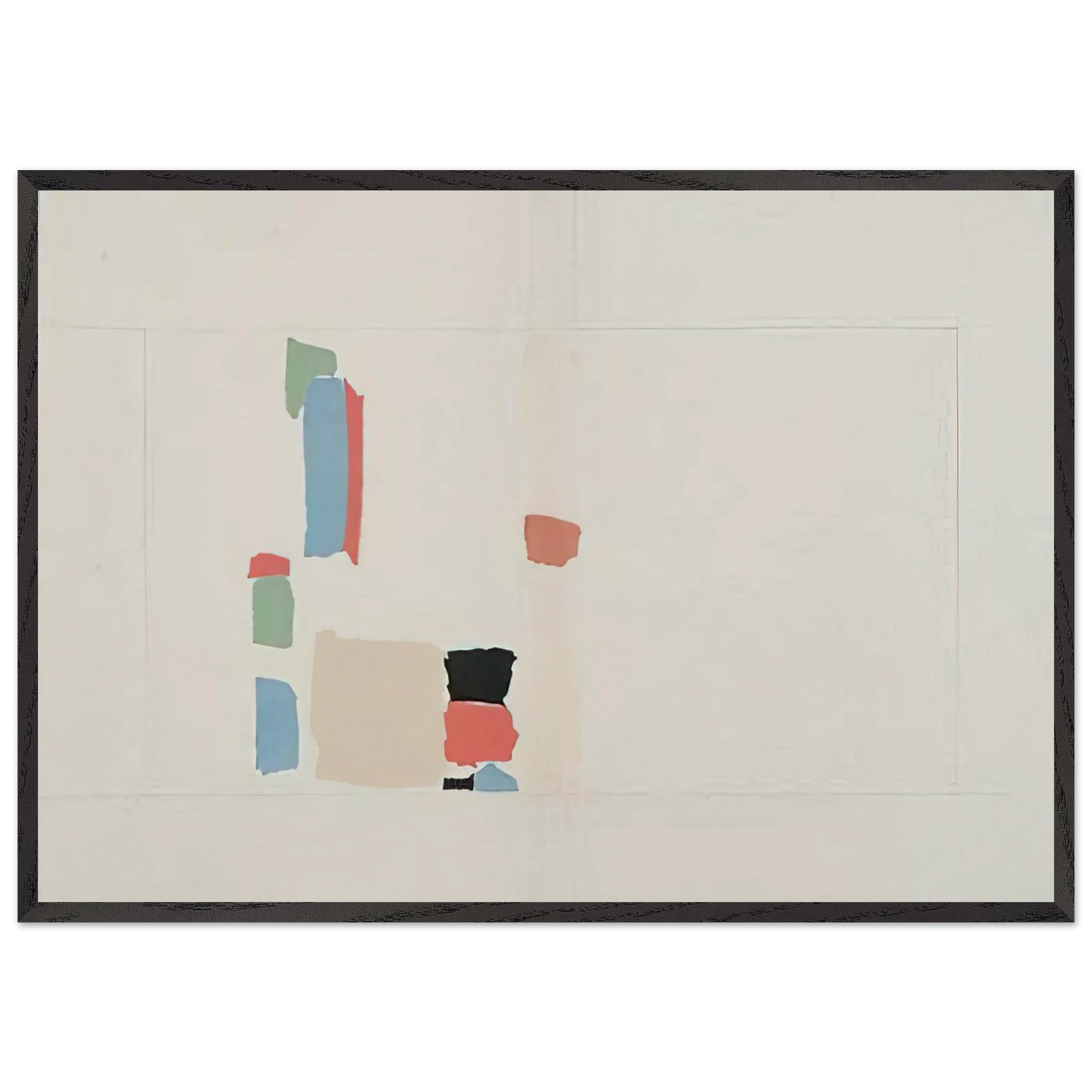 Abstract Composition - Lyrical Abstraction - Nicolas de Stael 70x100 cm / 28x40 inches Framed Art Print – Black Wooden Frame