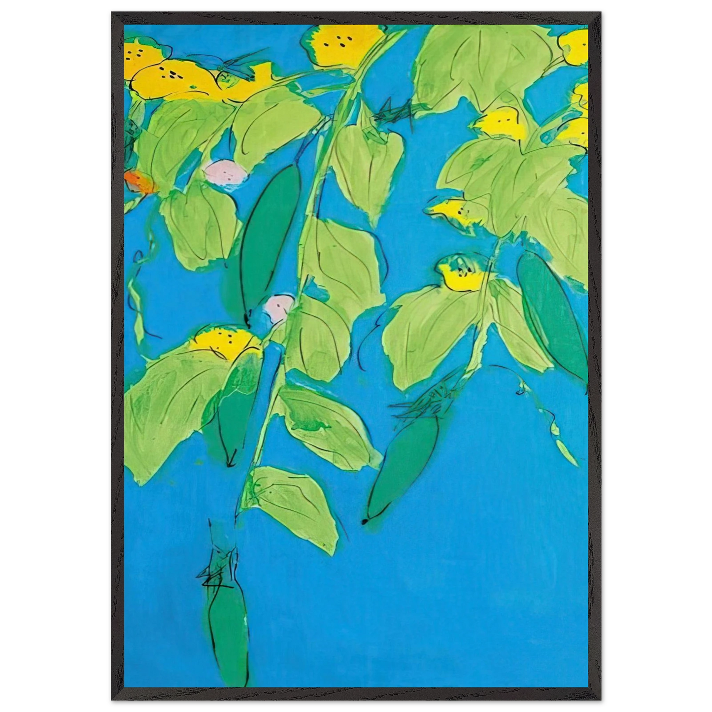 Summer Days - 2008 - Walasse Ting Framed Art Print – Black Wooden Frame - Default Title - -Framed Art Print