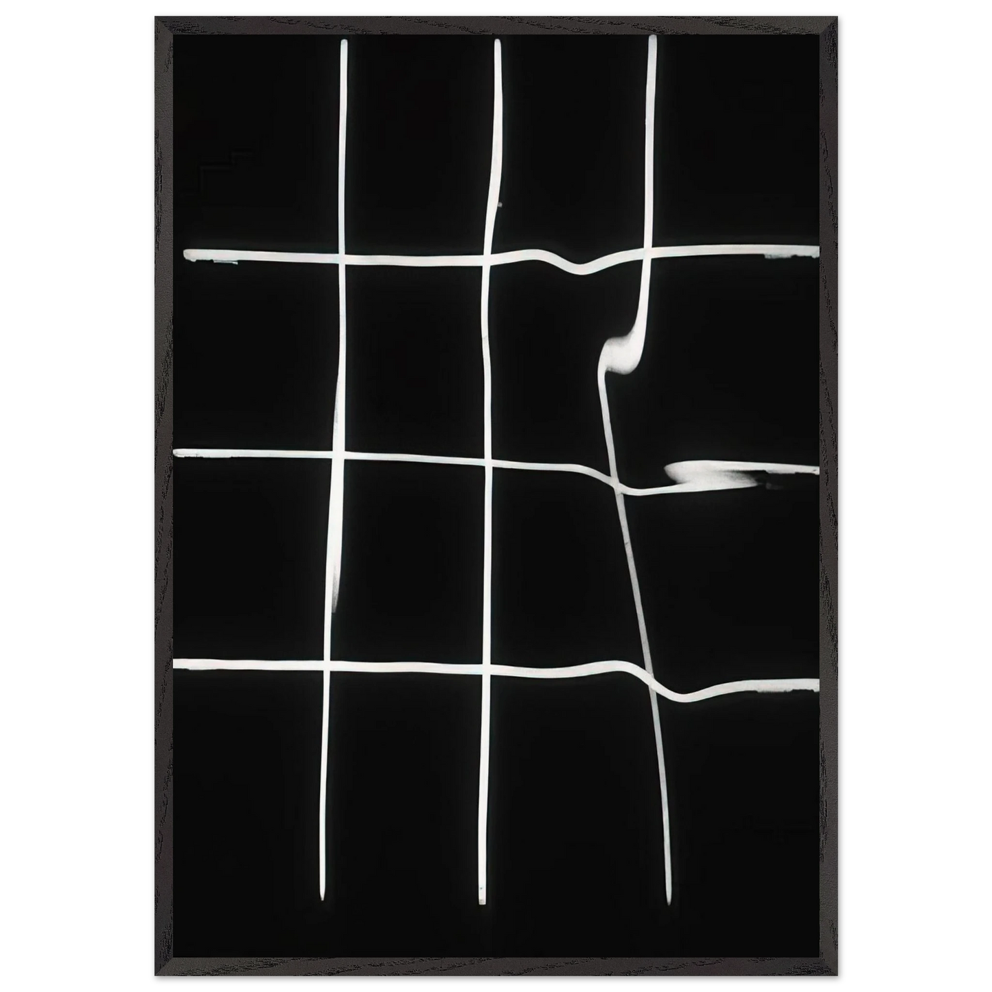 Reflections in water deformed by the spectator - 1964 - Francois Morellet 70x100 cm / 28x40 inches Framed Art Print – Black Wooden Frame