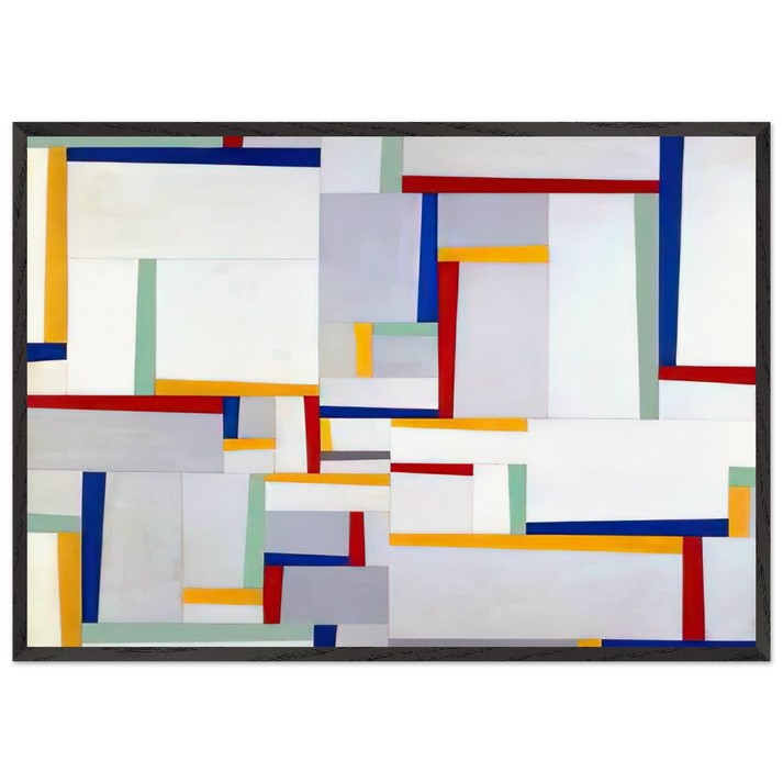 Relational Painting 9 - 1946 - Fritz Glarner 70x100 cm / 28x40 inches Framed Art Print – Black Wooden Frame