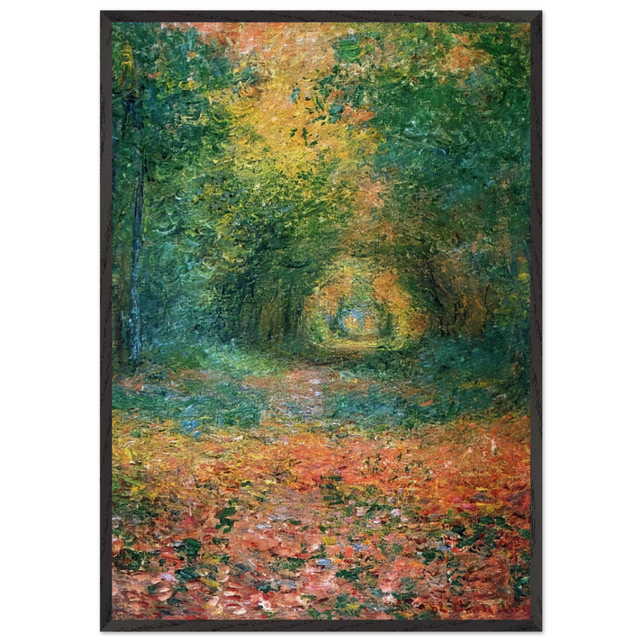 The Undergrowth in the Forest of Saint-Germain - claude monet 70x100 cm / 28x40 inches Framed Art Print – Black Wooden Frame