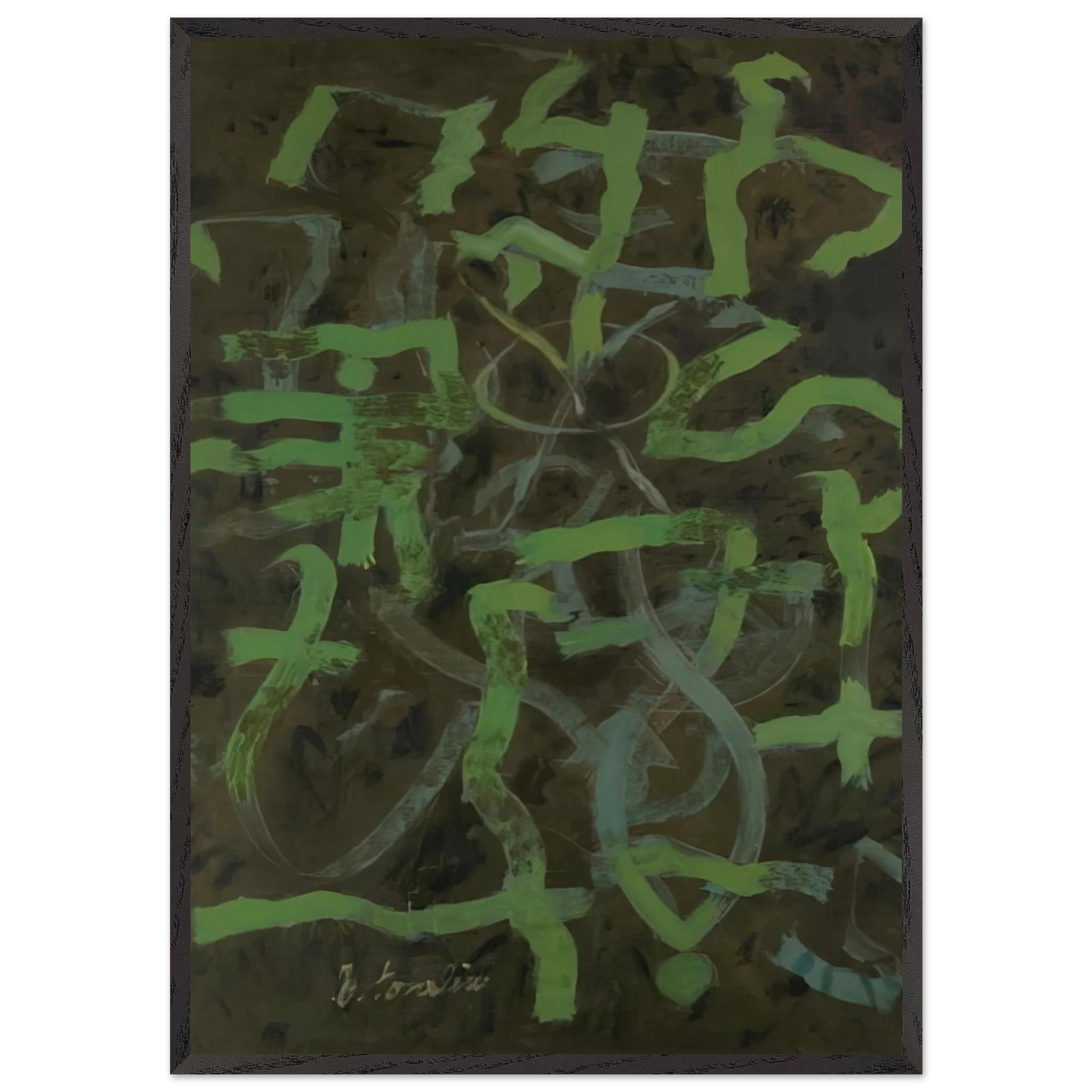 Green - 1948 - Bradley Walker Tomlin Framed Art Print – Black Wooden Frame - Default Title - -Framed Art Print