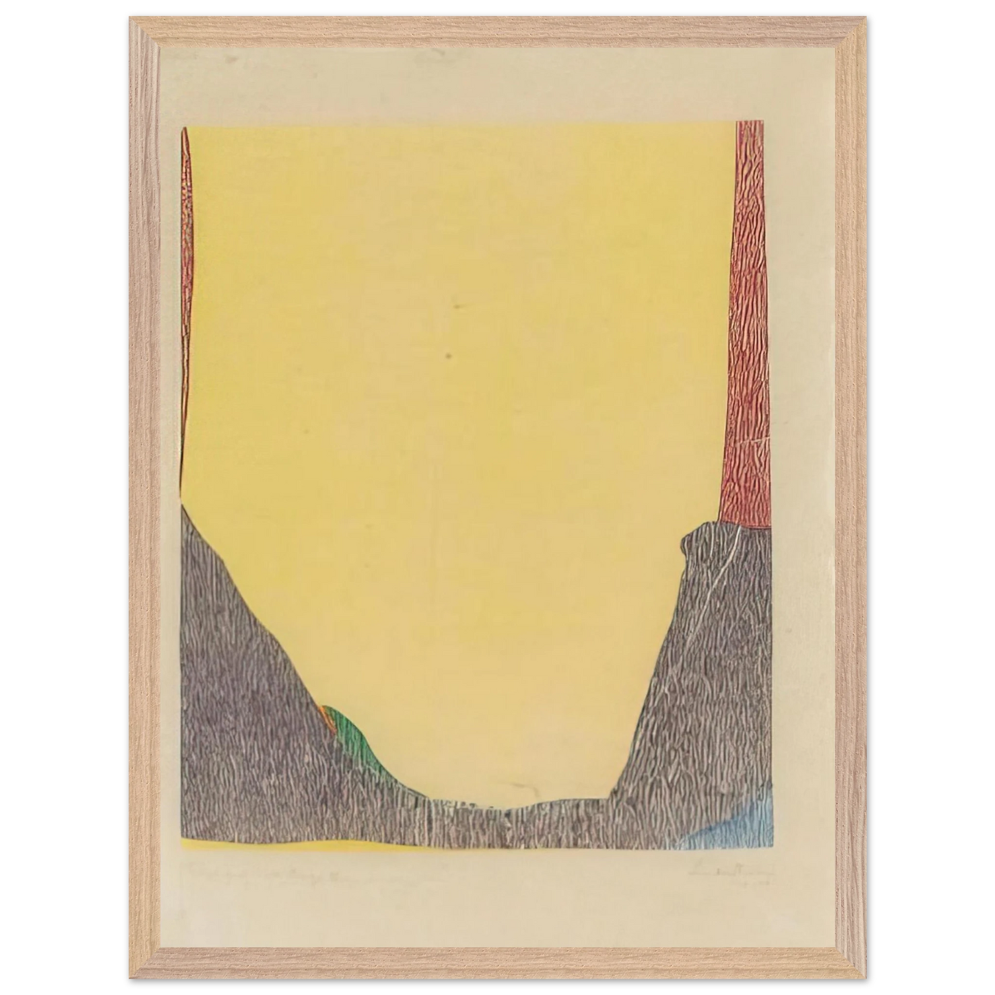 Helen Frankenthaler - East and Beyond - 1973 Wall art - 28x43 cm / XL (11x17 inches) - Premium Wooden Framed Poster With Fine Art Paper - Wood frame
