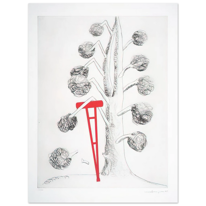 Louise Bourgeois - TREE WITH RED CRUTCH 1998 75x100 cm / 30x40inches Fine Art Poster