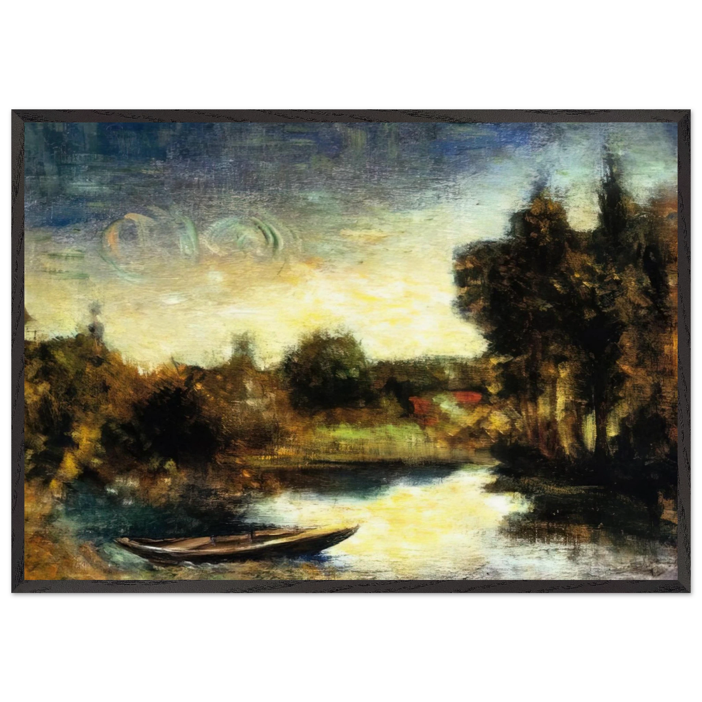 FIUMETTO 1941 - Carlo Carra 70x100 cm / 28x40 inches Framed Art Print – Black Wooden Frame