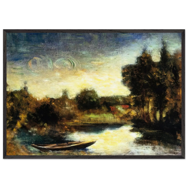 FIUMETTO 1941 - Carlo Carra 70x100 cm / 28x40 inches Framed Art Print – Black Wooden Frame