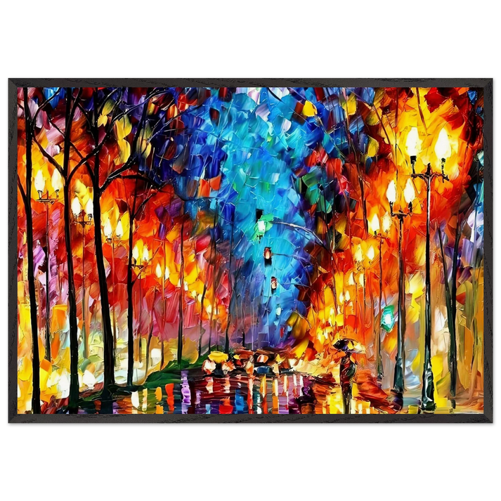 Leonid Afremov N25 - Leonid Afremov 70x100 cm / 28x40 inches Framed Art Print – Black Wooden Frame