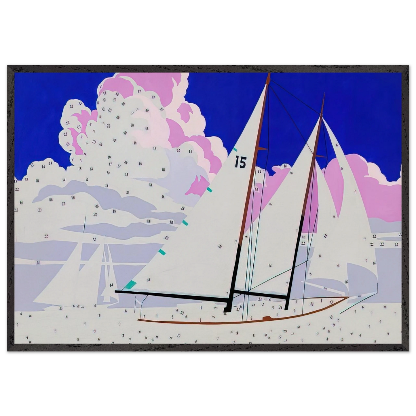Do It Yourself Sailboats - Andy Warhol 70x100 cm / 28x40 inches Framed Art Print – Black Wooden Frame