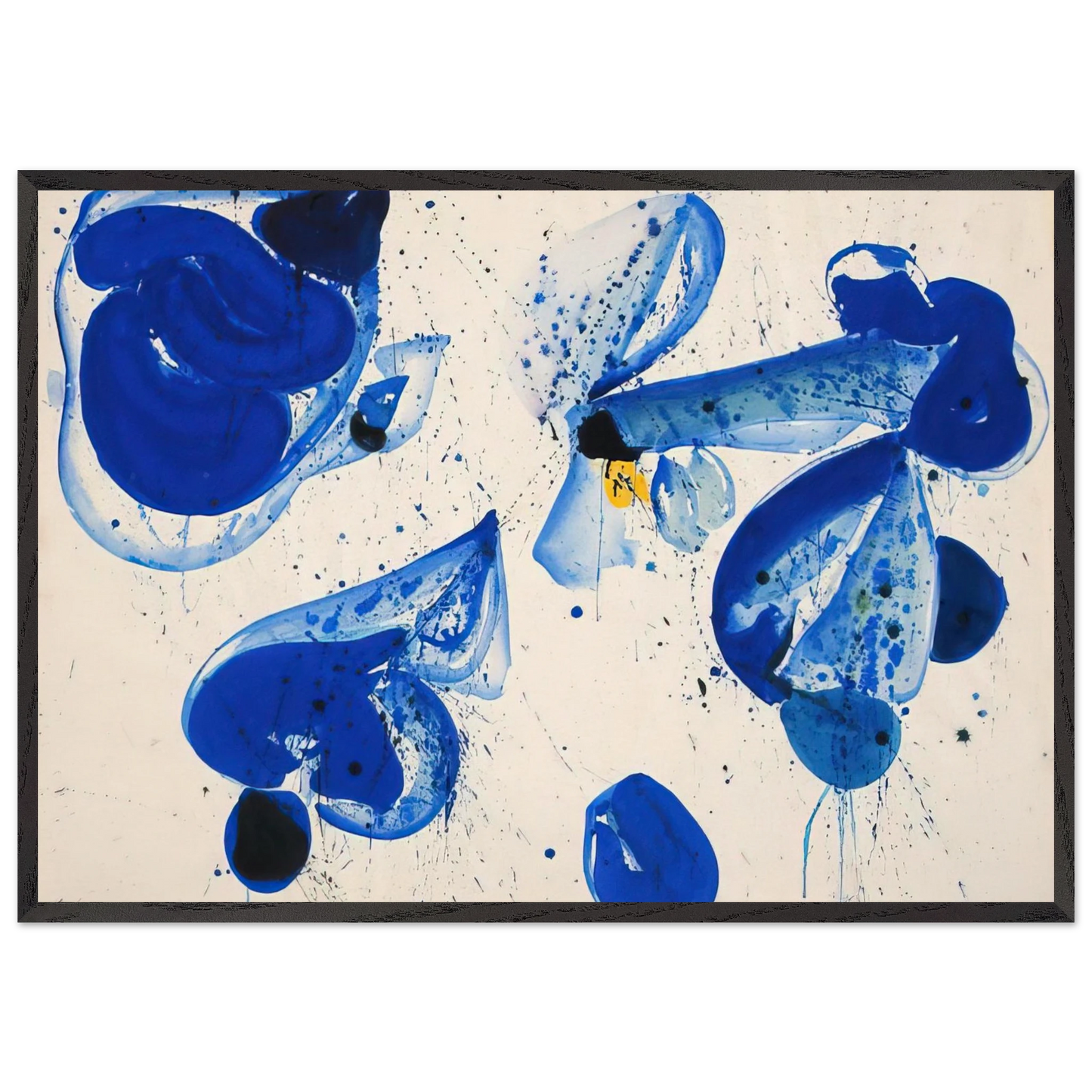 Untitled Blue Balls from Cross 9 - Sam Francis Framed Art Print – Black Wooden Frame - Default Title - -Framed Art Print