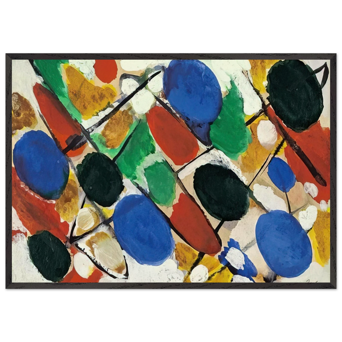 Scheiben - 1955 - Ernst Wilhelm Nay Framed Art Print – Black Wooden Frame - Default Title - -Framed Art Print