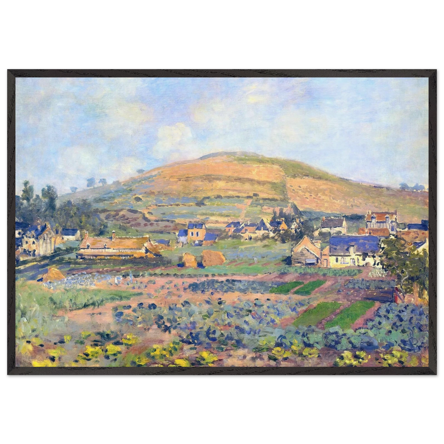 The Mount Riboudet in Rouen at Spring - claude monet Framed Art Print – Black Wooden Frame - Default Title - -Framed Art Print