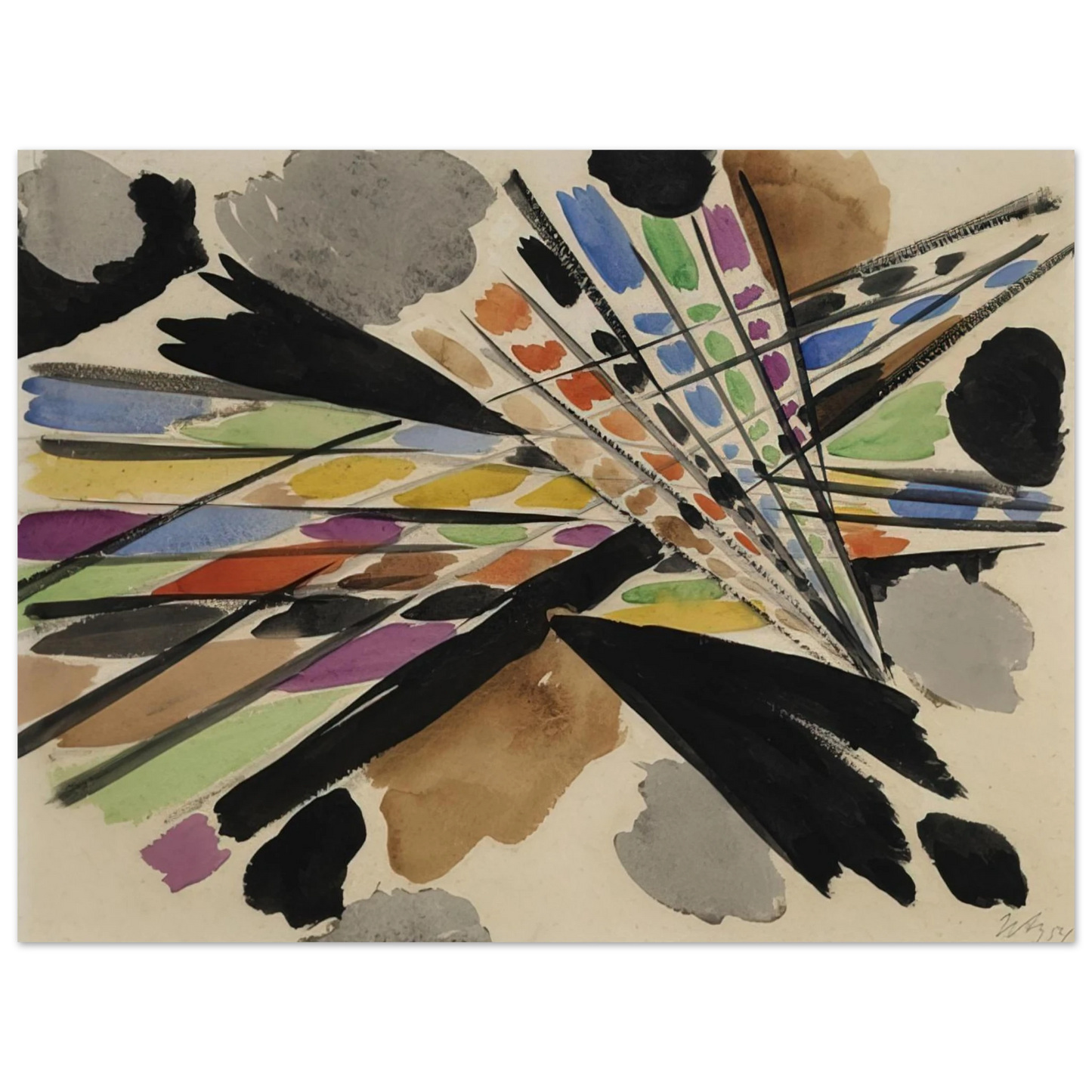 Ernst Wilhelm Nay - Diagonale - 1954 Fine Art Poster - Default Title