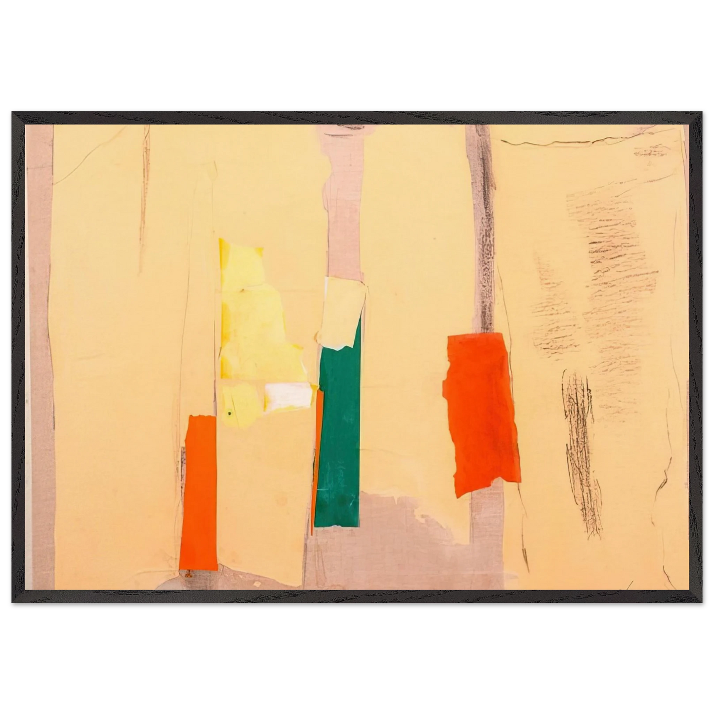 UNTITLED 1998 N2 - Esteban Vicente 70x100 cm / 28x40 inches Framed Art Print – Black Wooden Frame