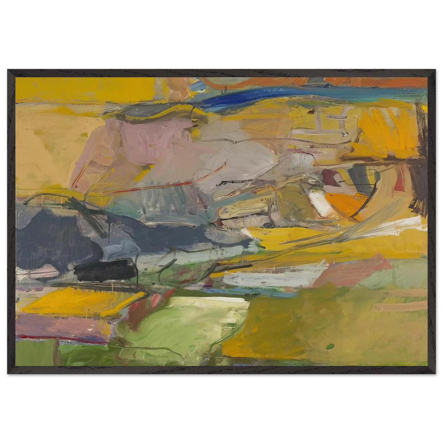 Berkeley 57 - Richard Diebenkorn 70x100 cm / 28x40 inches Framed Art Print – Black Wooden Frame