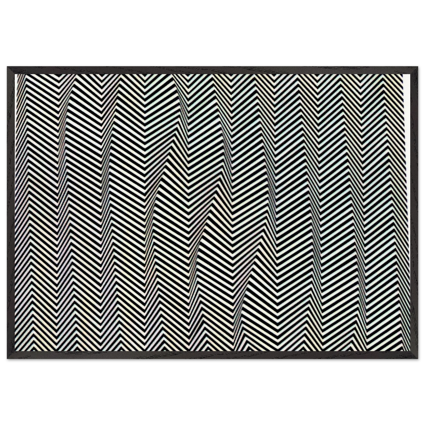 DESCENDING 1966 - Bridget Riley Framed Art Print – Black Wooden Frame - Default Title - -Framed Art Print