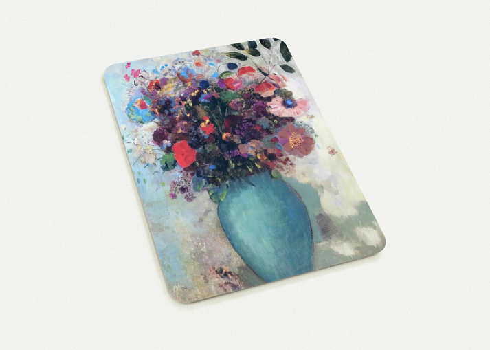FLOWERS IN A TURQUOISE VASE By Odilon Redon Pack of 10 Post Cards | Odilon Redon Post Cards | A6 (10.5 x 14.8 cm) - 4.1 x 5.8 inches