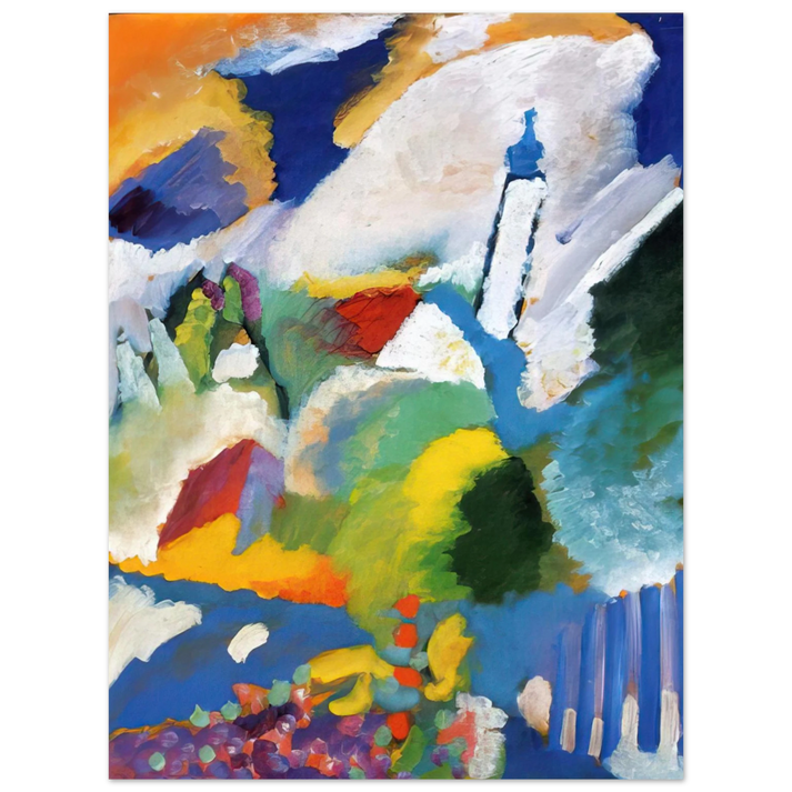 Wassily Kandinsky - MURNAU WITH A CHURCH 1910 75x100 cm / 30x40inches Fine Art Poster