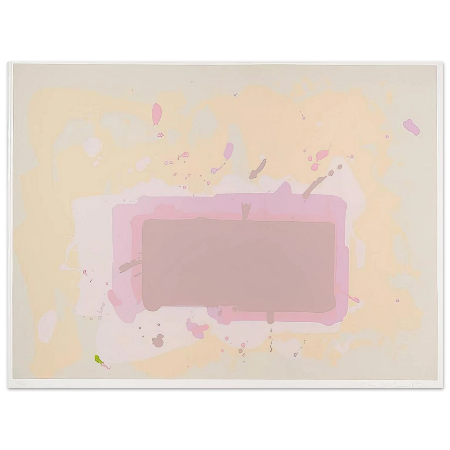 John Hoyland - Pale Yellow, Pink and Brown - 1971 Fine Art Poster - Default Title