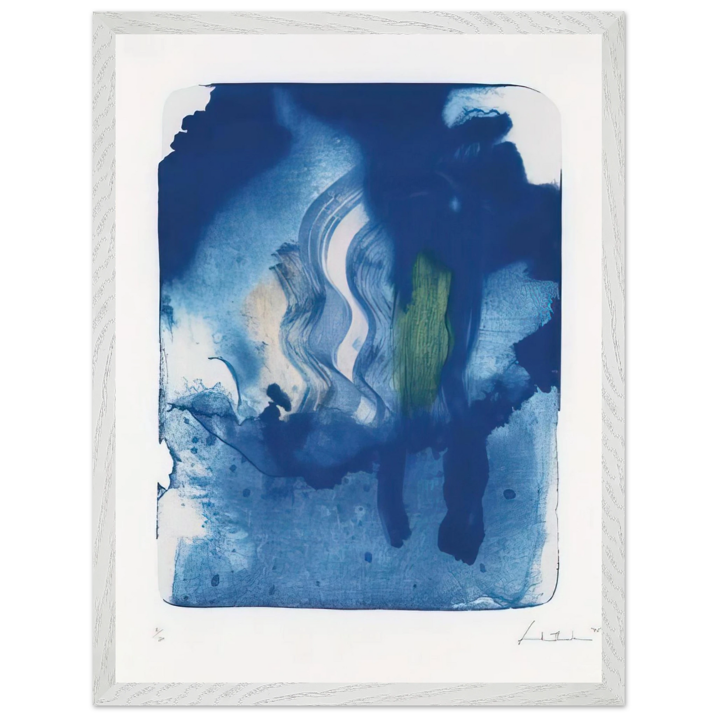 Helen Frankenthaler - Reflections V - 1995 Wall art - A3 (29.7 x 42 cm) - Premium Wooden Framed Poster With Fine Art Paper-canvas - Wood frame