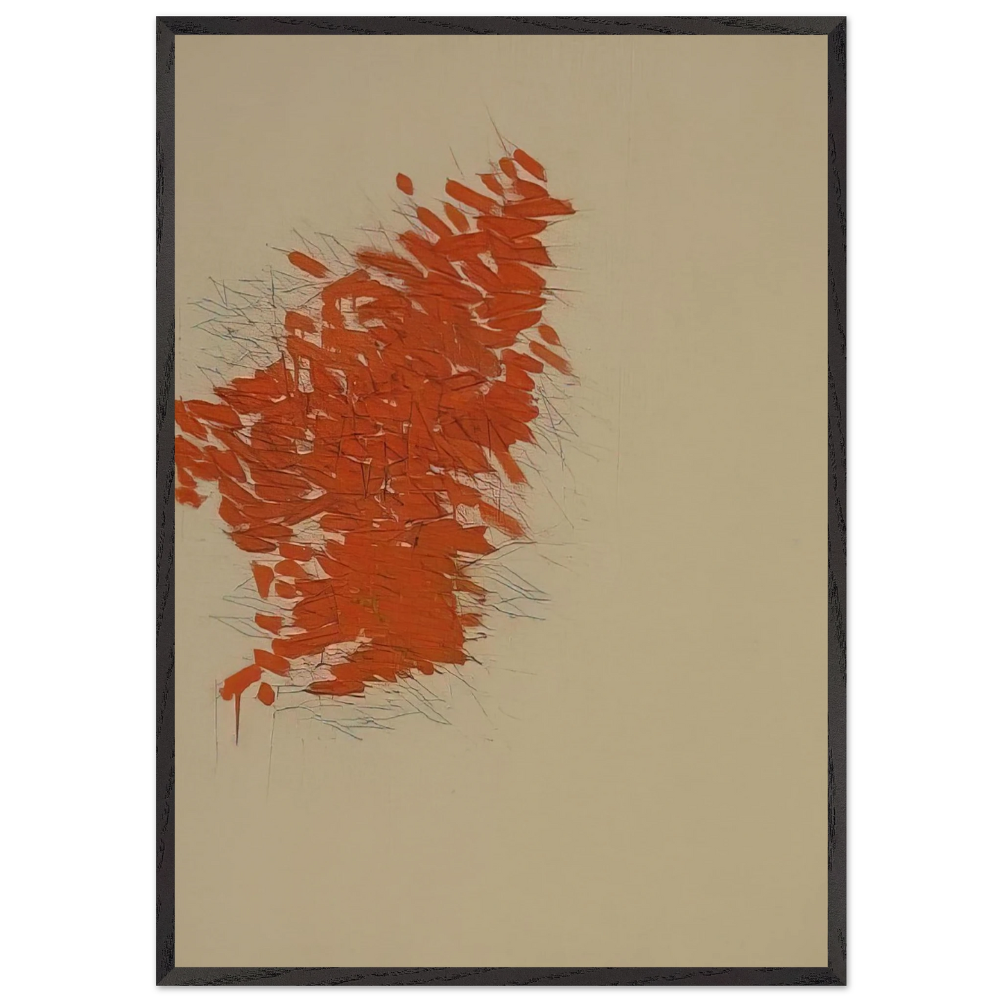 Orange - 1973 - Robert Goodnough 70x100 cm / 28x40 inches Framed Art Print – Black Wooden Frame