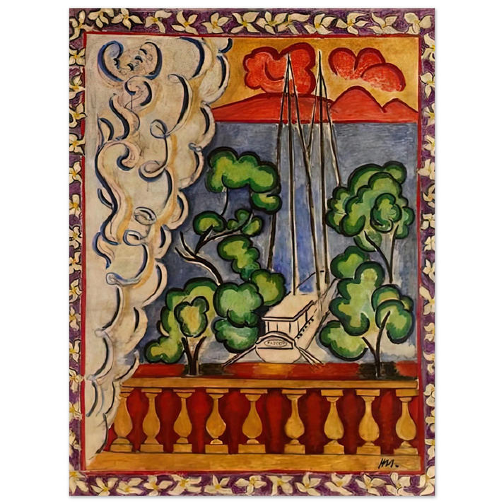 Henri Matisse - BOUQUET OF DAHLIAS AND WHITE BOOK 1923 75x100 cm / 30x40inches Fine Art Poster