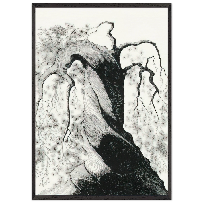 Pine Tree - Eyvind Earle 70x100 cm / 28x40 inches Framed Art Print – Black Wooden Frame