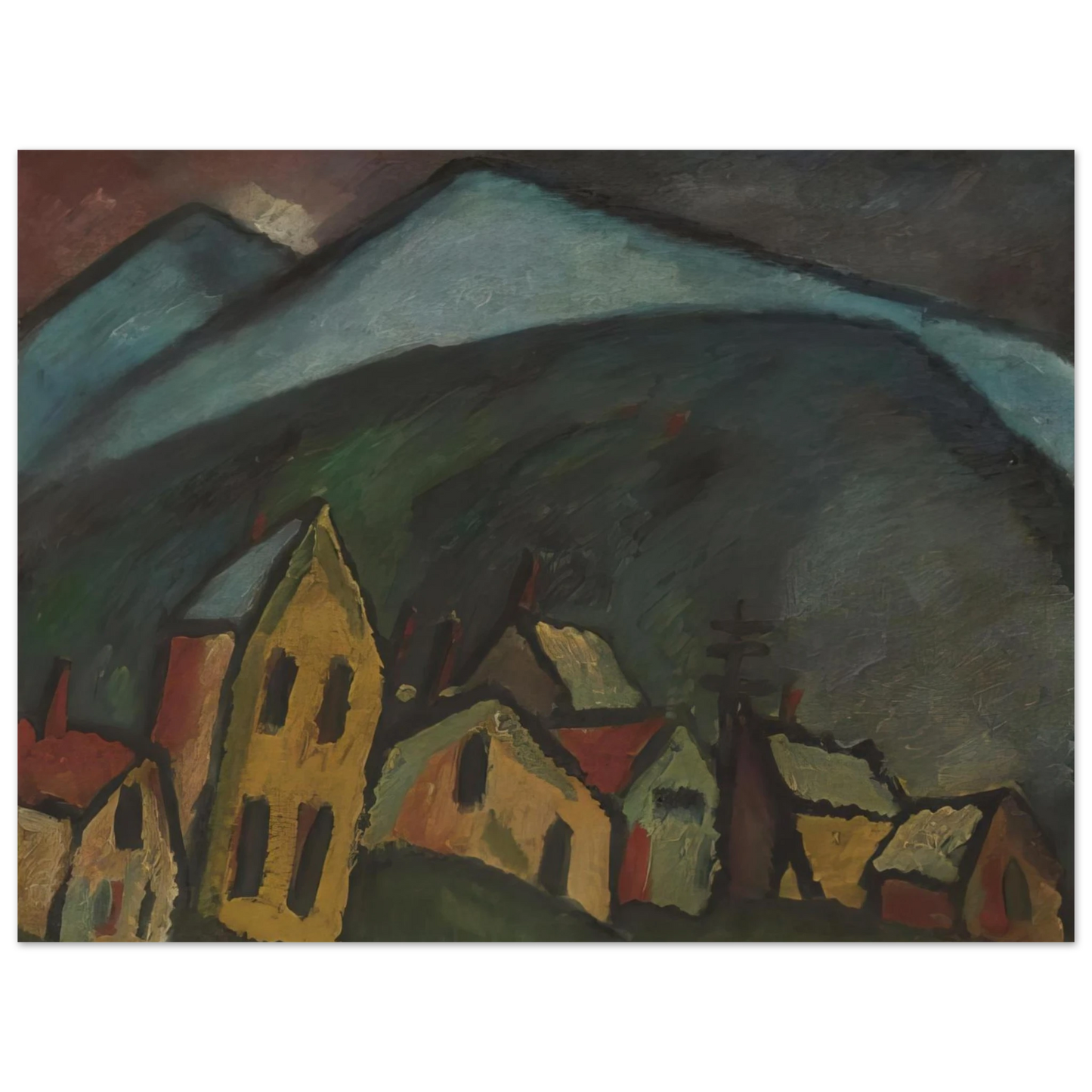 Alexej von Jawlensky - BERGLANDSCHAFT MIT H USERN 1912 Fine Art Poster - Default Title