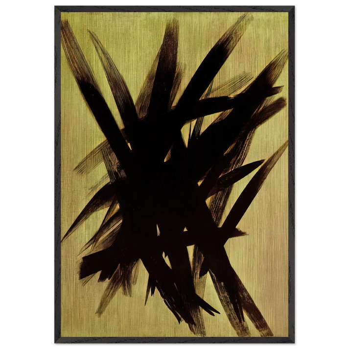 Untitled T1955-23 - 1955 - Hans Hartung 70x100 cm / 28x40 inches Framed Art Print – Black Wooden Frame