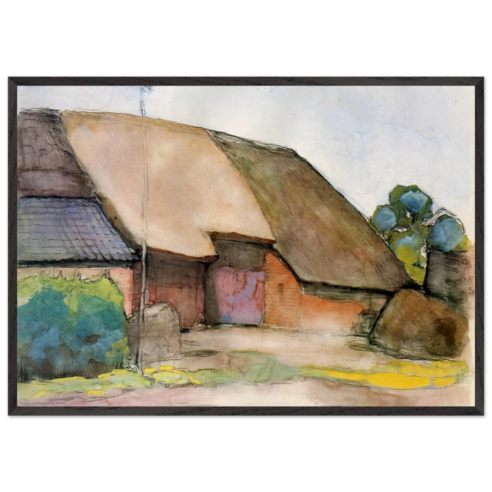 Farm Sun - Piet Mondrian 70x100 cm / 28x40 inches Framed Art Print – Black Wooden Frame