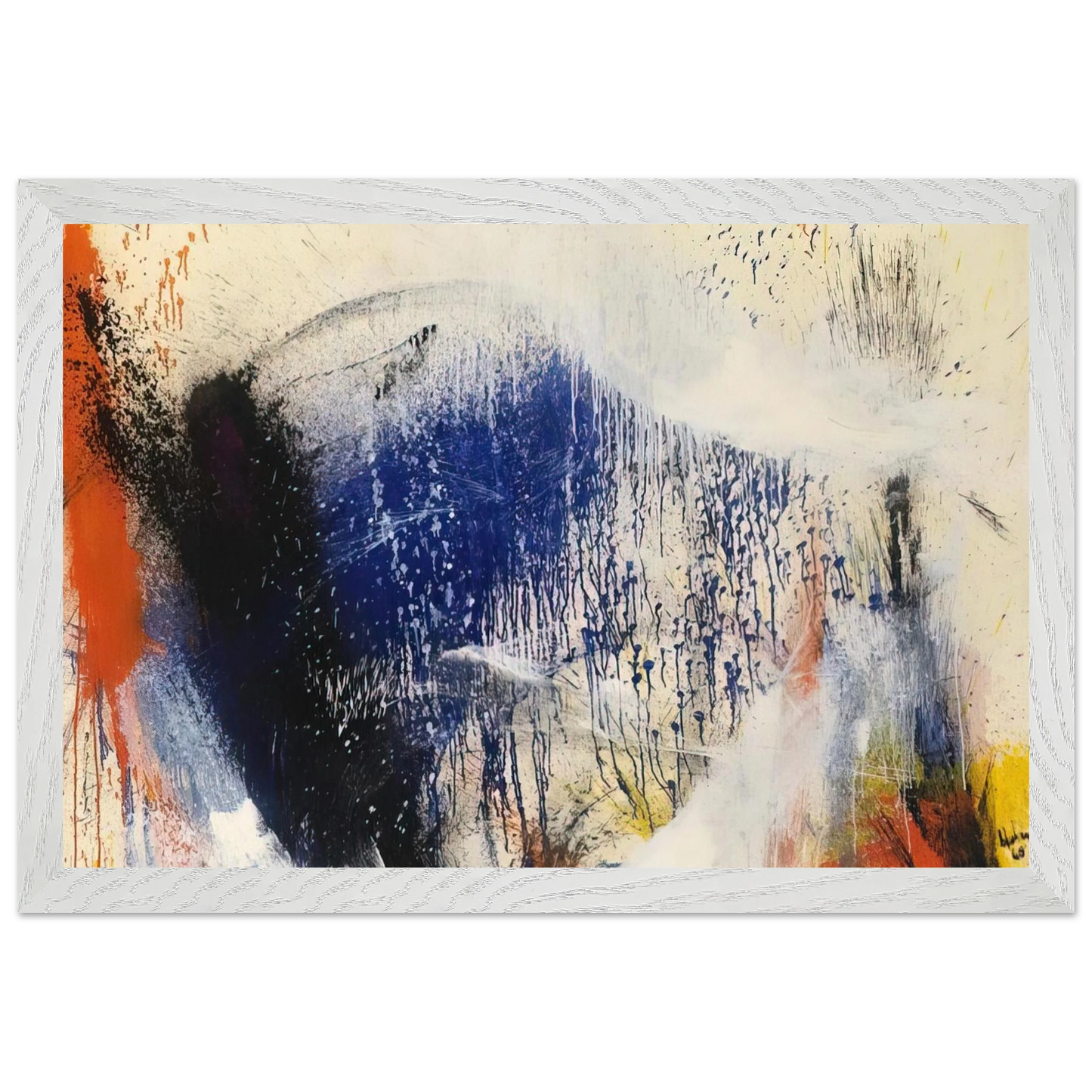 Helen Frankenthaler - Untitled - 1960 Wall art - A2 (42 x 59.4 cm) - Premium Wooden Framed Poster With Fine Art Paper - Wood frame