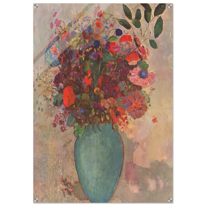 THE TURQUOISE VASE - Odilon Redon Acrylic Print - 70x100 cm / 28x40″ inches