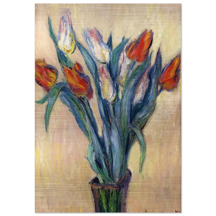 Vase of Tulips - claude monet Brushed Aluminum Print - 70x100 cm / 28x40 inches | claude monet Aluminum Print | claude monet Prints
