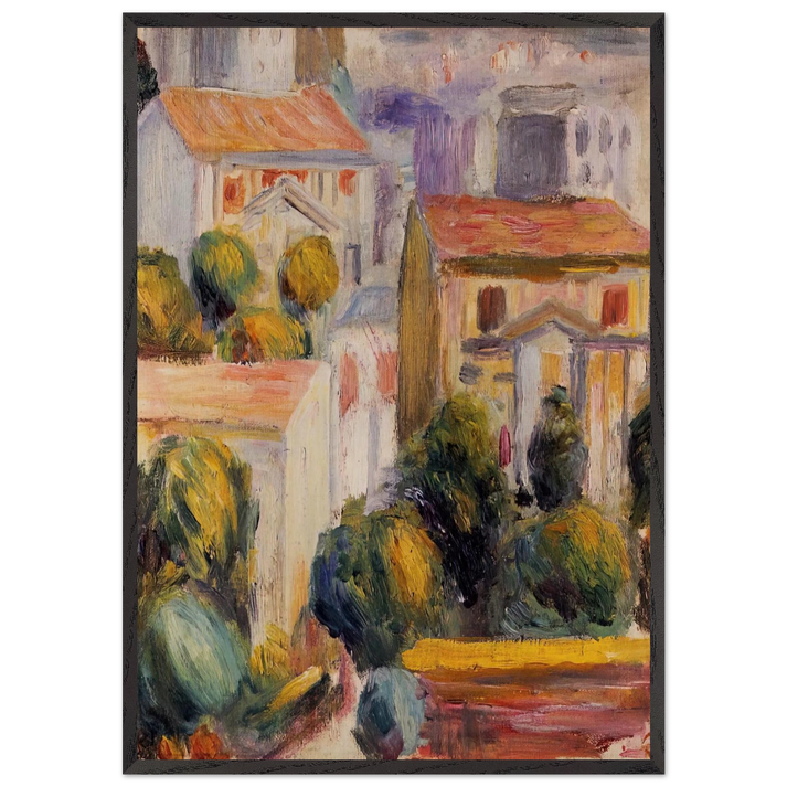 Wall artHouse at Cagnes - Pierre-Auguste Renoir 70x100 cm / 28x40 inches Framed Art Print – Black Wooden Frame