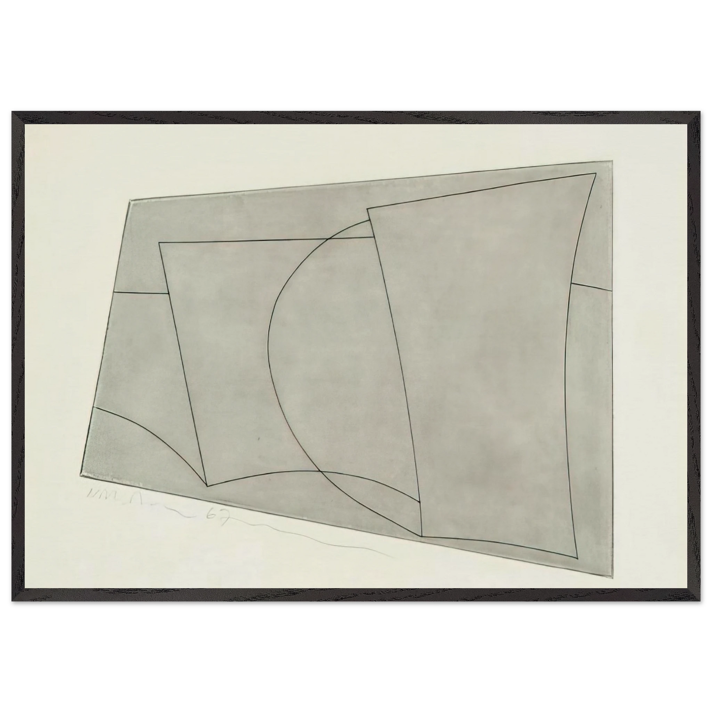 Aegean 2 - 1967 - Ben Nicholson 70x100 cm / 28x40 inches Framed Art Print – Black Wooden Frame