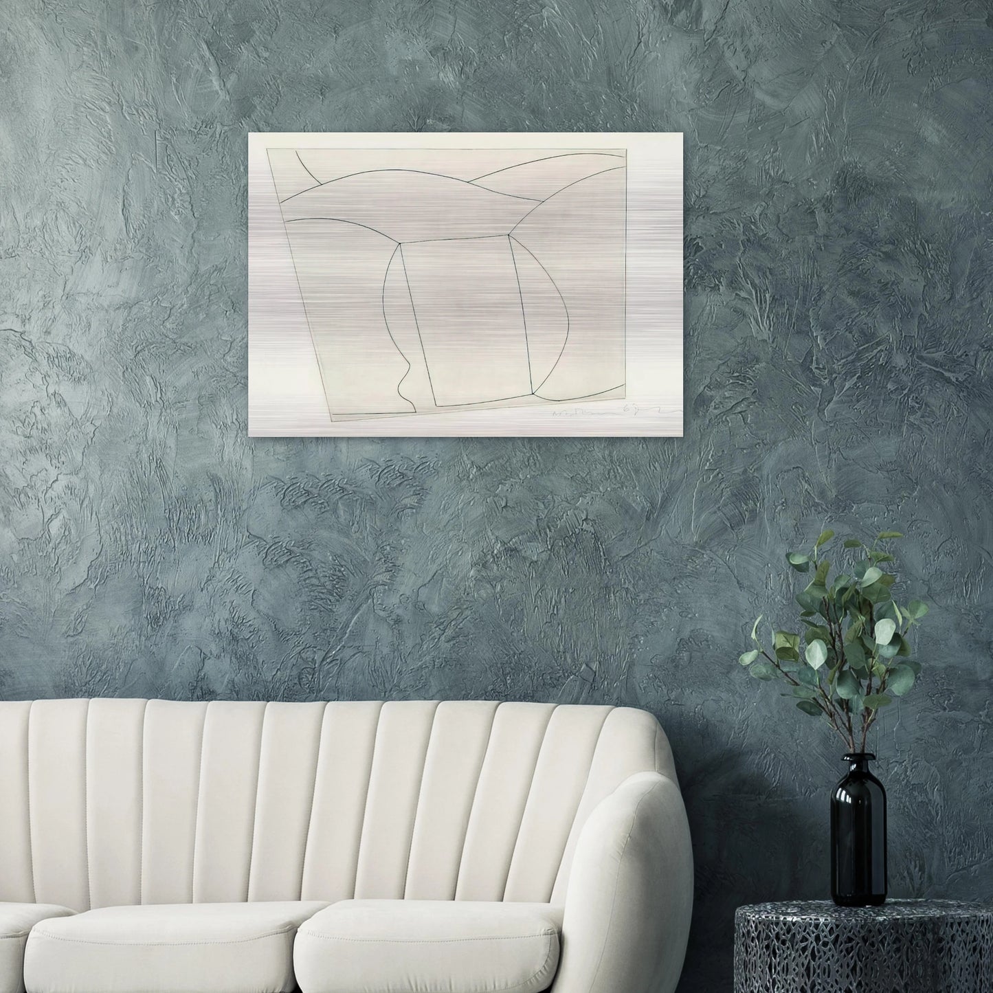 3 forms in a landscape - 1967 - Ben Nicholson Brushed Aluminum Print - 70x100 cm / 28x40 inches | Ben Nicholson Aluminum Print | Ben Nicholson Prints