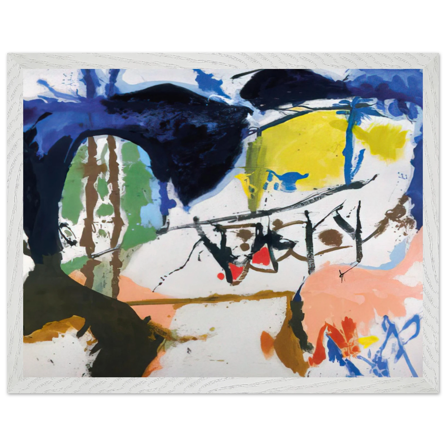 Helen Frankenthaler - Acres - 1959 Wall art - 45x60 cm / 18x24 inches - Premium Wooden Framed Poster With Fine Art Paper - Wood frame