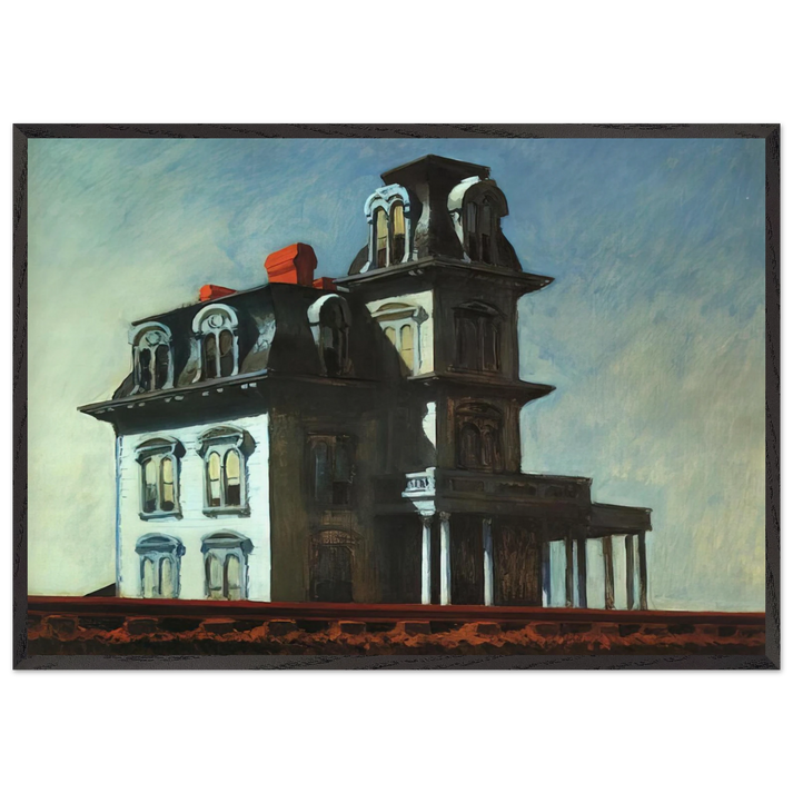 House by the Railroad - Edward Hopper 70x100 cm / 28x40 inches Framed Art Print – Black Wooden Frame